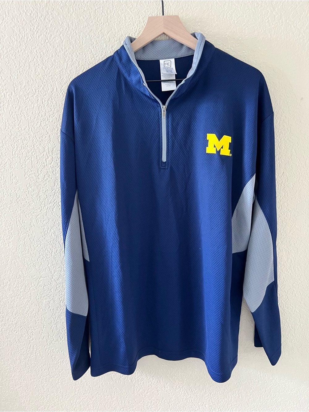 University of Michigan Quarter-Zip Pullover with Yellow M Logo